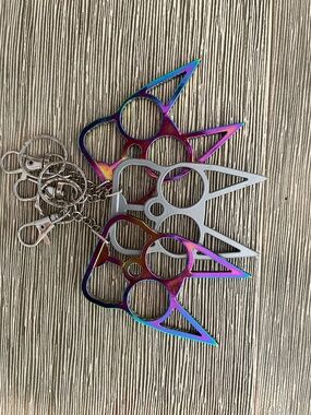 Cat Pointy Ears Metal Knuckle Protection! 3, Self Defense Safety Keychains